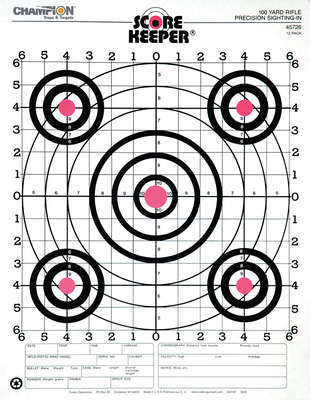 Targets Champion Traps&Targets Orange Bullseye CHAMPION 100YD RFL SIGHT-IN TRGT 12P